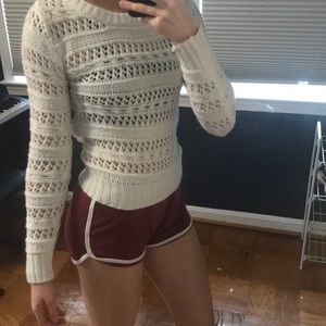 White knitted sweater
